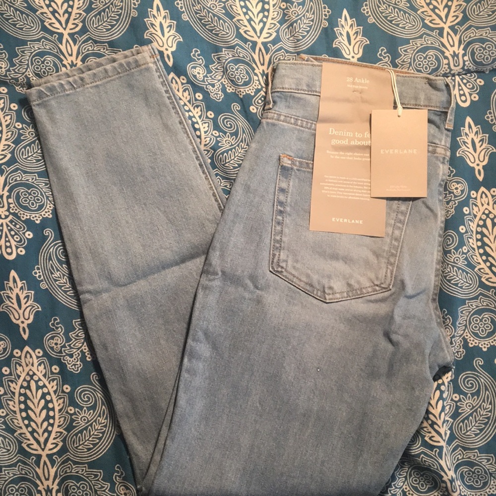 NWT Everlane Jeans Mid Rise Skinny 28 Ankle